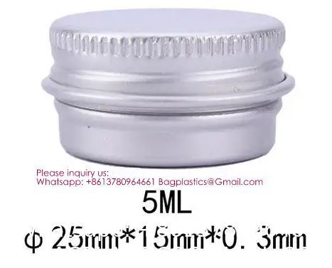 Custom Aluminum Spice Tin Box Containers Aluminum Metal Lip Balm Case Tins Metal Aluminum Jar Tin Screw Wholesale Matte Aluminum Empty Metal Tin Jars for Candle Making Perfume Use-5ml 10ml 15ml