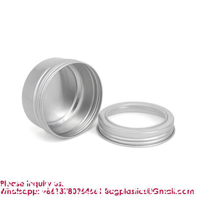 Custom Aluminum Spice Tin Box Containers Aluminum Metal Lip Balm Case Tins Metal Aluminum Jar Tin Screw Wholesale Matte Aluminum Empty Metal Tin Jars for Candle Making Perfume Use-5ml 10ml 15ml