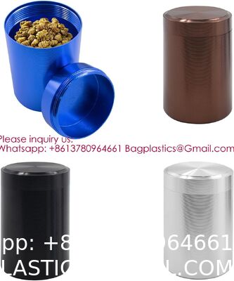 Aluminum Storage Jar, Colors Portable Airtight Container Bottle, Multipurpose Storage Container For Spices, Coffee & Teas Aluminum Cans Mini Tin Box With Window