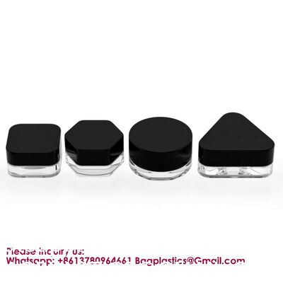 Custom Printing 3ml 5ml 7ml 9ml Triangle Clear Concentrate Oil Jar Small Concentrate Childproof Glass Jar With Lid Packaging Child Resistant Concentrate Glass Jar Mini Cream Bottles Cosmetic