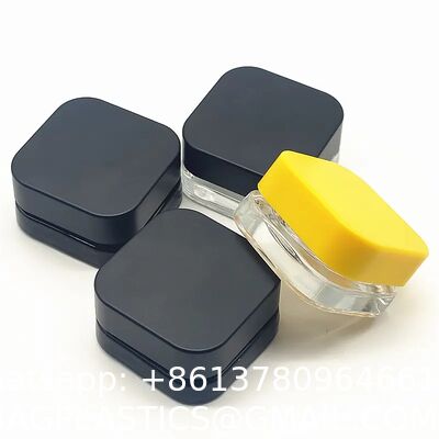 Custom Printing 3ml 5ml 7ml 9ml Triangle Clear Concentrate Oil Jar Small Concentrate Childproof Glass Jar With Lid Packaging Child Resistant Concentrate Glass Jar Mini Cream Bottles Cosmetic