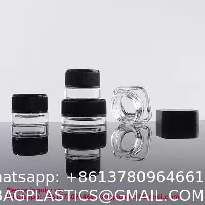 Custom Printing 3ml 5ml 7ml 9ml Triangle Clear Concentrate Oil Jar Small Concentrate Childproof Glass Jar With Lid Packaging Child Resistant Concentrate Glass Jar Mini Cream Bottles Cosmetic