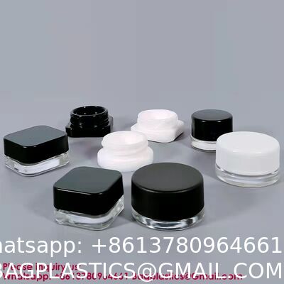 Custom Printing 3ml 5ml 7ml 9ml Triangle Clear Concentrate Oil Jar Small Concentrate Childproof Glass Jar With Lid Packaging Child Resistant Concentrate Glass Jar Mini Cream Bottles Cosmetic