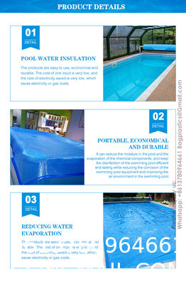 Solar Pool Cover, Pool Bubble Cover, 600 Micron Pools Solar Blanket With Dual Heat-Locking Air Layer For Pools, Daytime Heat Absorption, Nighttime Heat Retention, Blue & Silver, Cuttable