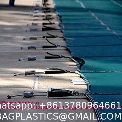 Inground Pool Safety Cover - Rectangle Green Heavy Duty Mesh, Triple Stitched & Rain Permeable, Installation Hardware Included (We Make Custom Size)