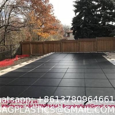 Inground Pool Safety Cover - Rectangle Green Heavy Duty Mesh, Triple Stitched & Rain Permeable, Installation Hardware Included (We Make Custom Size)