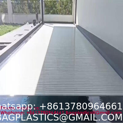 Safe Pool Safety Cover For Kids Safety Transparent Blue PC Blades With Reel Pool Cover Polycarbonate Pool Solar Cover Winter Safety Cover For Swimming Pool