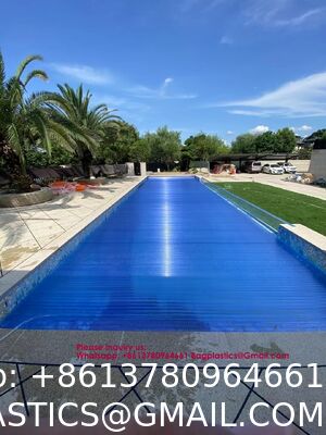 Safe Pool Safety Cover For Kids Safety Transparent Blue PC Blades With Reel Pool Cover Polycarbonate Pool Solar Cover Winter Safety Cover For Swimming Pool
