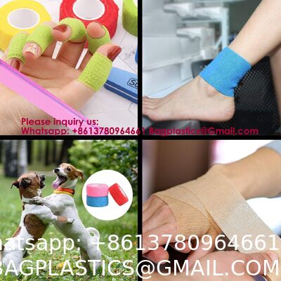 12 Colors Non-Wonven Self Adhesive Bandage Wrap For Finger Guard Nail Protector, 2.5cm X 4.5m / 1" X 5yd Waterproof Cohesive Elastic Tape Sports Fixing Band Stretch Wrap
