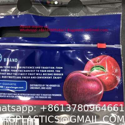 Market Keep Fresh Plastic Packing Bag For Fruits Pluots Apple Grape Banana Fresh Fruit Package Bag Vegetable Packaging Reusable Zipper Fruit Packaging Bag Transparent Clear Vegetables Stand up Bag