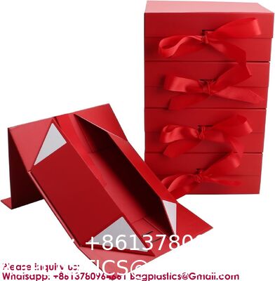 Gift Boxes With Ribbon Foldable Set Of 5 Glossy Finish Magnetic Gift Boxes For Luxury Presentations And Groomsmen Proposal Foldable Magnetic Box CARDBOARD BOX PAPER BOX