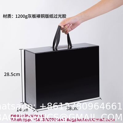 Luxury Foldable Gift Box With Removable Ribbon | Collapsible Box With Magnetic Closure | Weddings, Bridal Showers, Corporate Gifts | 100% Recycled Paper (Medium Large, Metallic Copper)