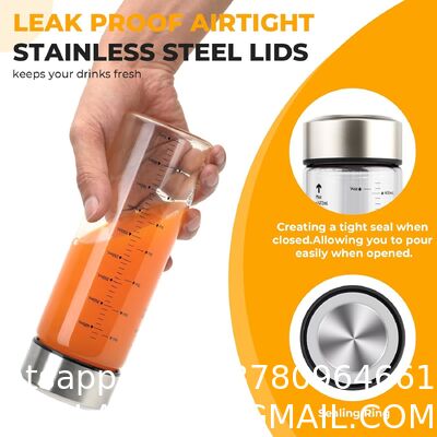 Glass Juice Bottles Pack 16 Oz – Wide Mouth Reusable Bottles With Stainless Steel Lids – Heat-Resistant Borosilicate Glass, BPA Free, Leakproof For Juicing, Smoothies, Milk, Infused Water