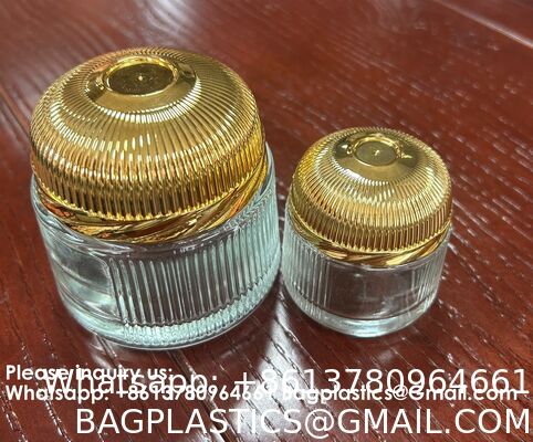 Travel Skincare Cream Jar 10g Refillable Glass Lotion Container With Metal Lid For Middle East Dubai, Small Cosmetic Sample Bottle For Travel Toiletries Organizer