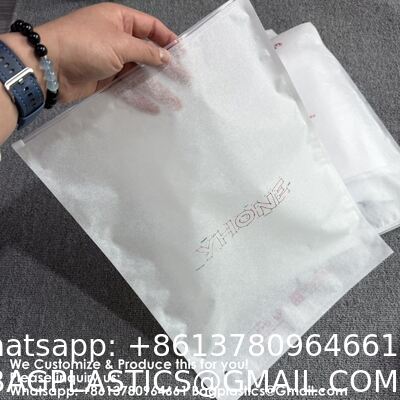 کیف کاغذ بافت استنسیل، کیف کاغذ استنسیل، کاغذ شیشه ای، چاپ سفارشی کاغذ پنبه زیست تخریب پذیر کمپوست PLA نشاسته ذرت CPE EVA Eco Friendly Zipper Garment Plastic Clothing Packaging Bag